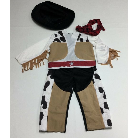 Target Other - Infant Baby Boys Cowboy Halloween Costume Size 12-24 M Shirt Pants Hat Bandana